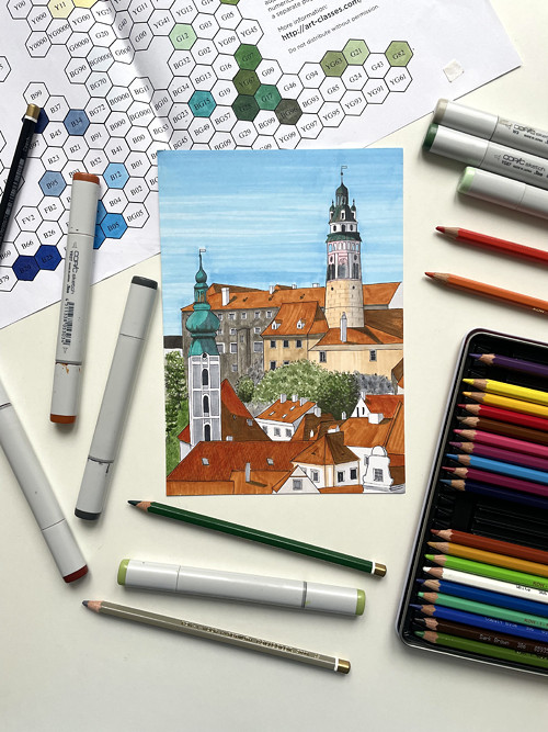 Český Krumlov - umělecký tisk