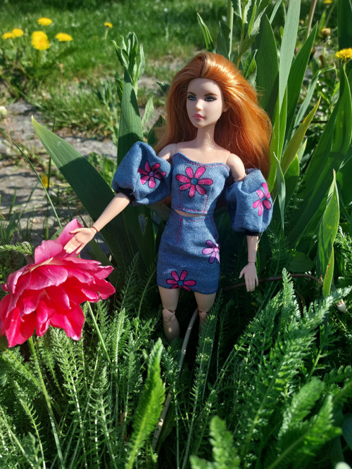 Letní komplet s rukávky pro Barbie