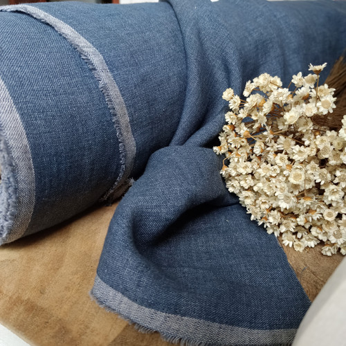 100% len JEANS MELANGE 205 g/m2....č.90