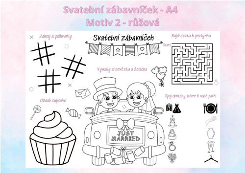 Svatební zábavníček - Motiv 2 - růžová