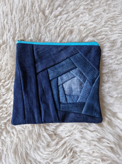 Jeans patchwork taštička