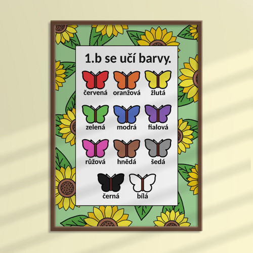 Učení sa barev floral 3 - slunečnice