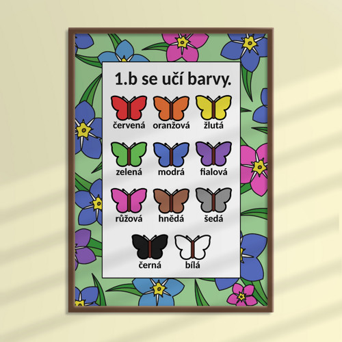 Učení sa barev floral 3 - pomněnky