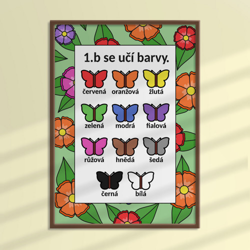 Učení sa barev floral 3 - oranžády