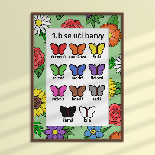 Učení sa barev floral 3 - mix