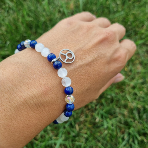 Náramek BÝK - lapis lazuli, selenit, křišťál