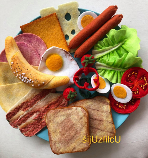 Hračka do dětské kuchyňky - OBLOŽENÝ TALÍŘ