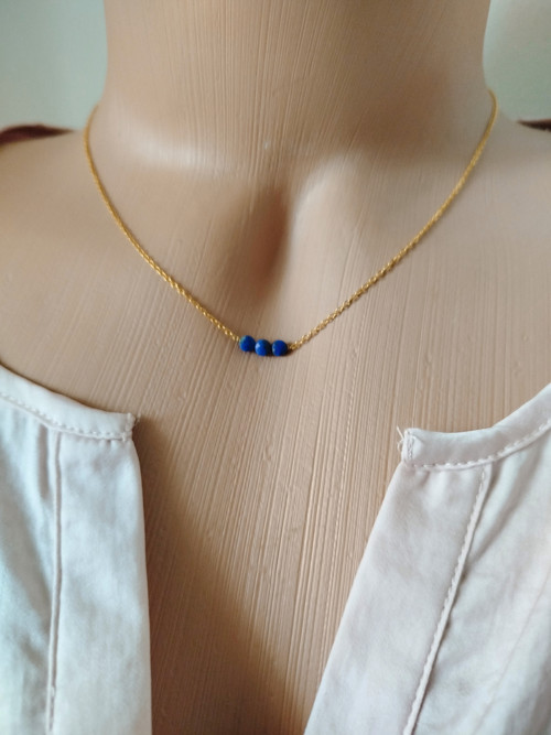 Minerální náhrdelník , lapis lazuli ,hypoalergenn