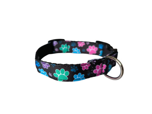 Obojek BAREVNÉ TLAPKY II. s plast. spon., vel. XS