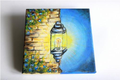 Světlo - obraz - plátno 20x20cm - akryl