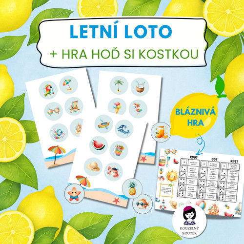 Letní loto - hra pro děti, hra na prázdniny (PDF)