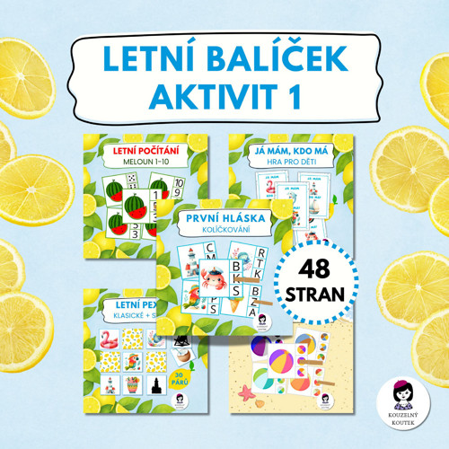 Letní balíček aktivit 1 - barvy, počítání