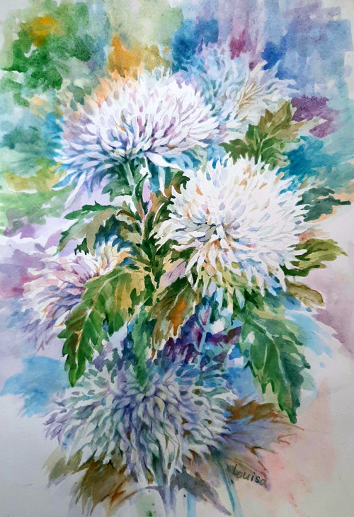 "Darovaná chvíle" - akvarel, papír, A3