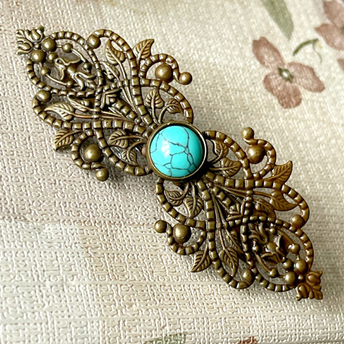 Vintage spona s tyrkenitem E070
