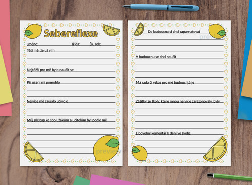 (formativní) Sebereflexe fruit - citron