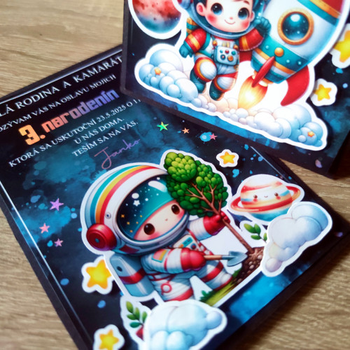 3D pozvánka "astronaut"- holografické detaily