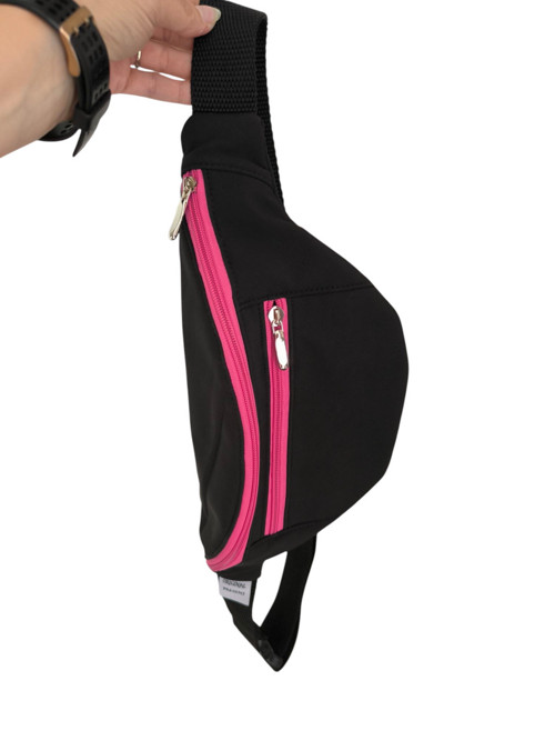 Ledvinka, černá/růžový zip