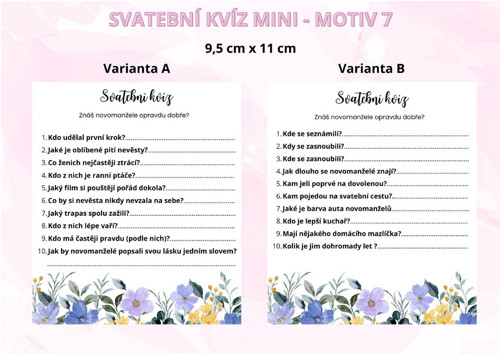 Svatební kvíz Mini - motiv 7 — foto 1