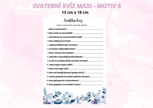 Svatební kvíz Maxi - motiv 8