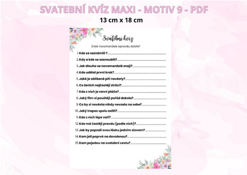Svatební kvíz Maxi - motiv 9 -PDF