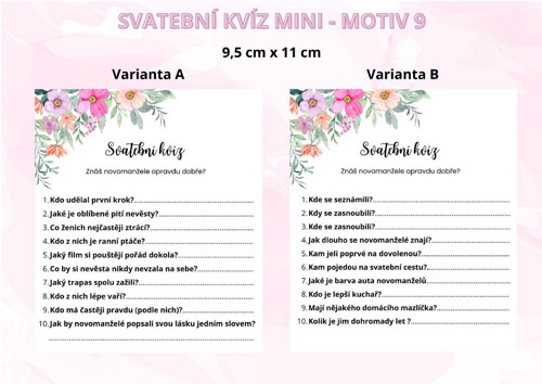 Svatební kvíz Mini - motiv 9