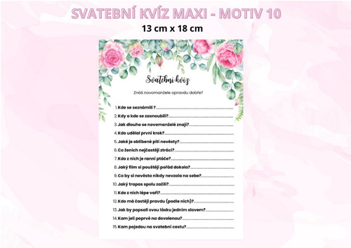 Svatební kvíz Maxi - motiv 10