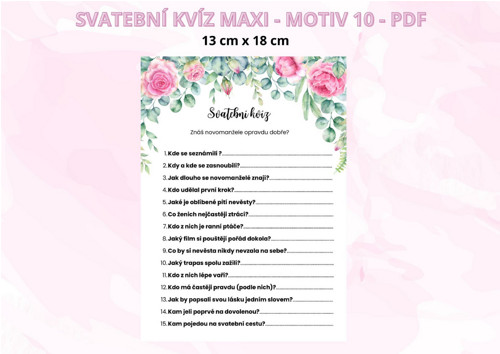 Svatební kvíz Maxi - motiv 10 -PDF