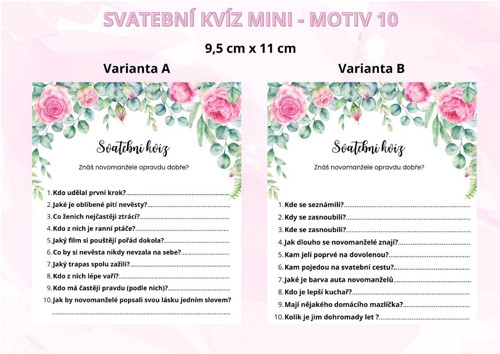 Svatební kvíz Mini - motiv 10