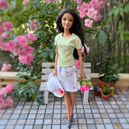 Klobouček + sukně - Sada oblečení pro Barbie