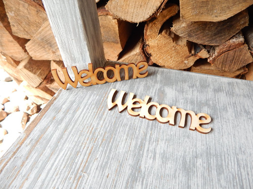 Dřevěný nápis Welcome 11 x 3 cm
