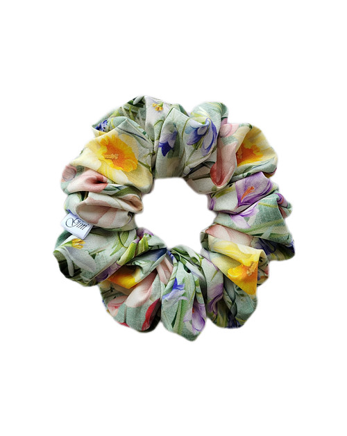 Gini HEDVÁBNÁ scrunchie M- SPRING — foto 1