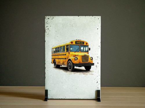 Betonový poster – Školní Autobus