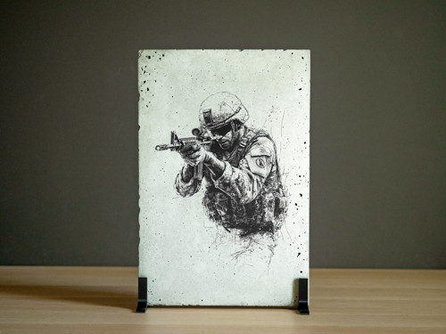Betonový poster – Voják