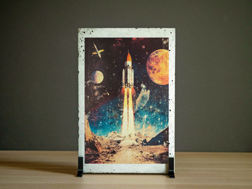 Betonový poster – Space Rocket