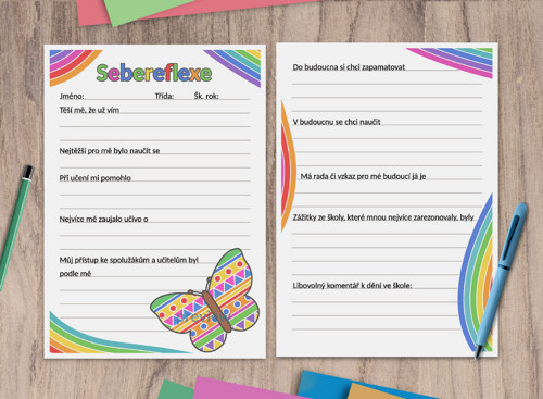 (formativní) Sebereflexe motýl abstraktní - indián