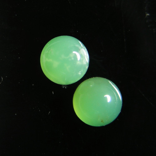 Pár přírodních Chryzoprasů, 1,28 ct./Pár, 5x5 mm