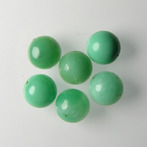 Přírodní Chryzoprasy, 3,15 ct./6 ks., 5x5 mm