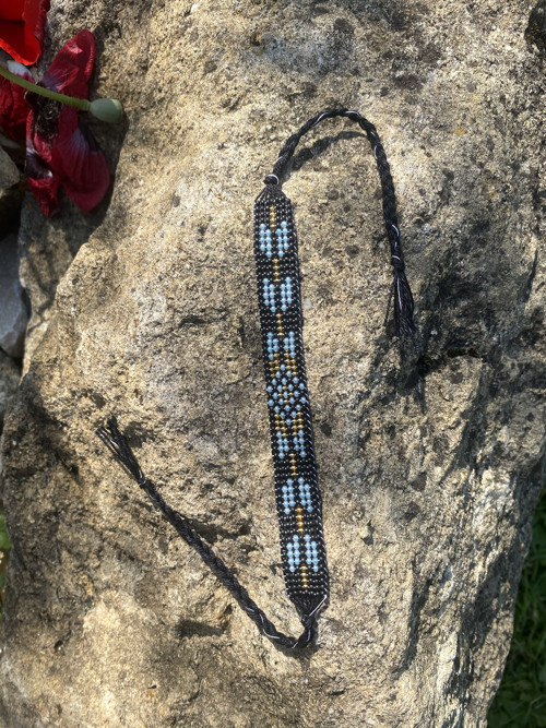 Náramek Aztec black modrá