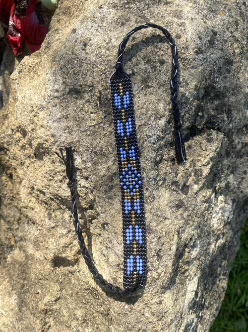 Náramek Aztec black modrá