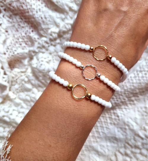 Karma*rose gold Ag 925/1000*bílý achát*náramek