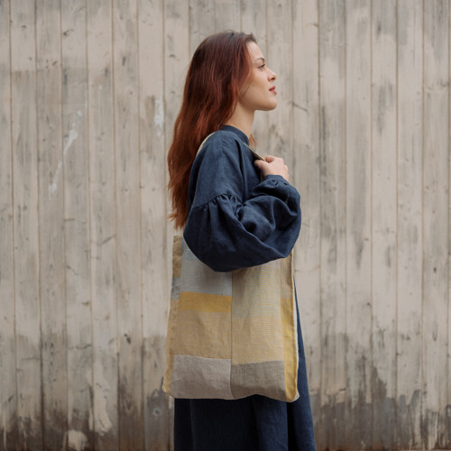 Lněná taška PATCHWORK n.3/OUTLET
