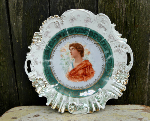 Servírovací talíř, tác, porcelán Merklín