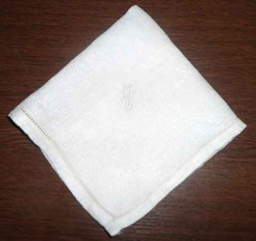 UBROUSEK, dečka, prostírání, monogram MU / UM