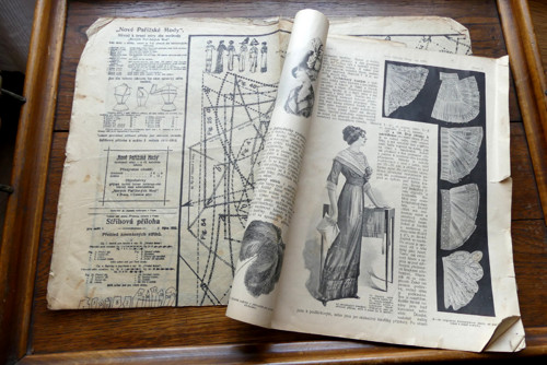 Nové Pařížské módy..módní časopis, 1/1911, střihy!