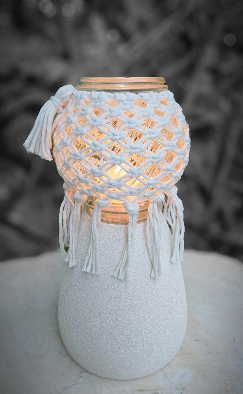 BOHO MACRAME SVÍCEN- LUCERNIČKA na postavení