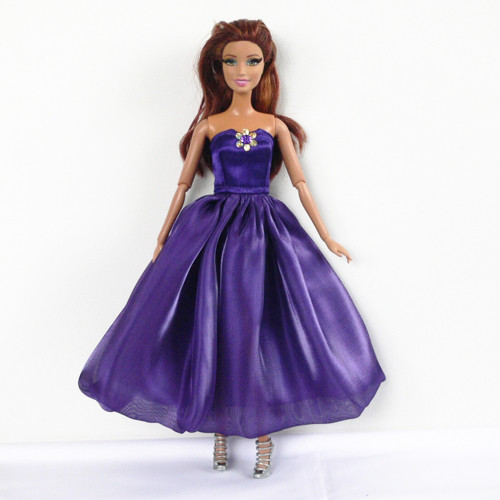 Barbie - krátké společenské šaty fialové + botičky