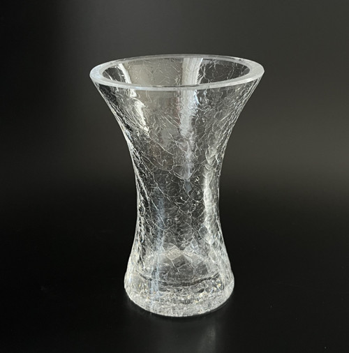 Ruckl Křišťálová váza 15 cm, čiré krakelované sklo