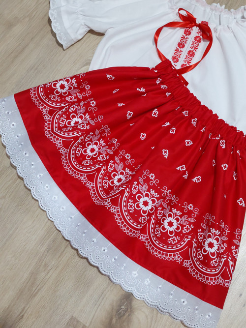 Folklórní sukýnka délka 30 cm