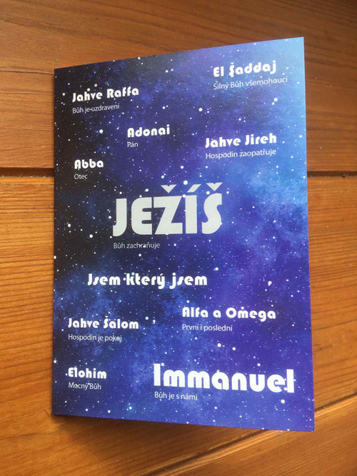 Přání Boží jména v modré