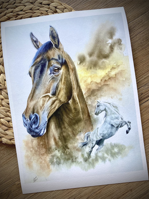 Nespoutané srdce - reprodukce akvarelové malby